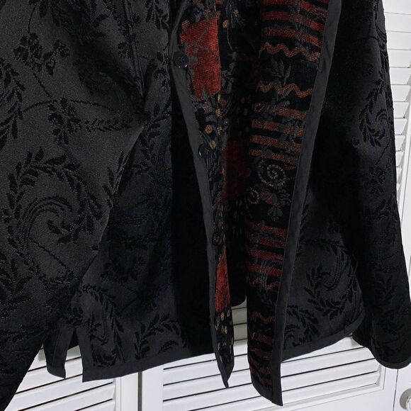 Vintage Reversible Patchwork Button Down Tapestry Jacket M/L - Picture 14 of 15